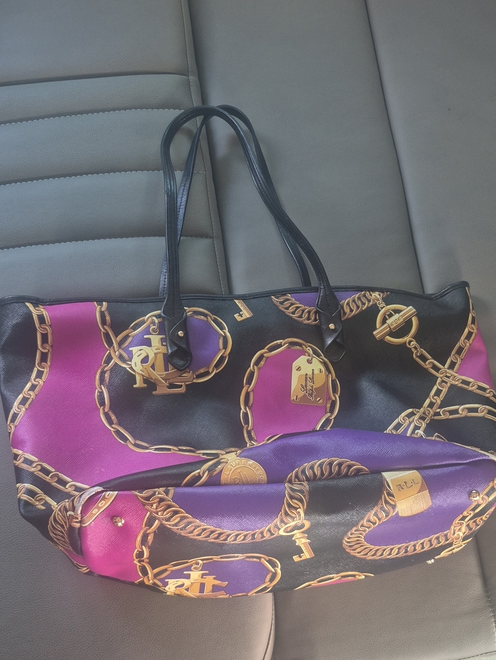Ralph Lauren Chain-Print Large Tote Bag